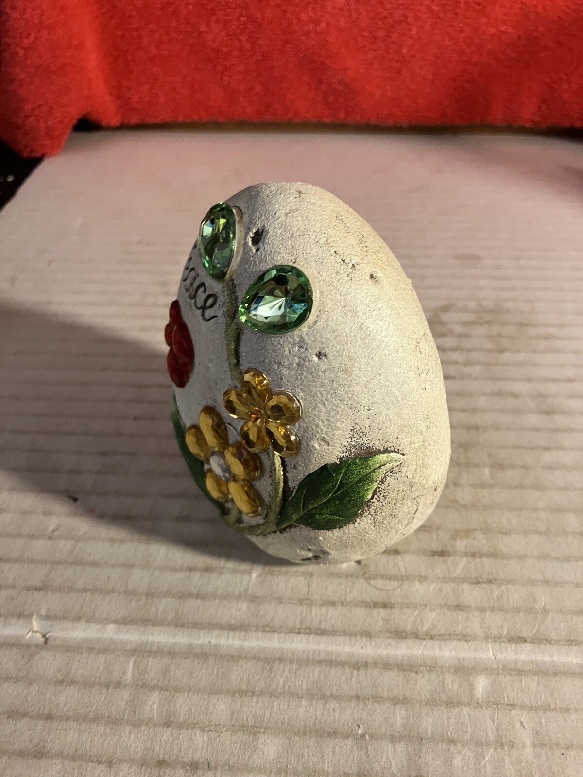 Hand Painted River Rock Butterfly & flowers vine Stone Art Spirit. DWK