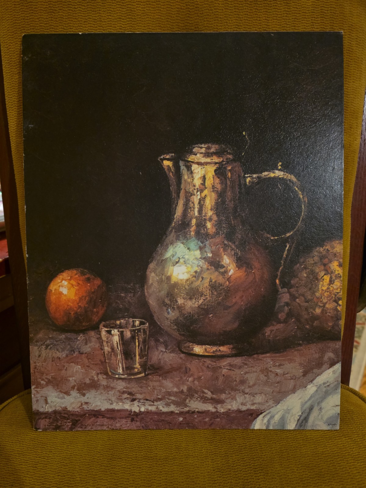 Vintage Art Board Still Life With Fruits Grapes 11×14