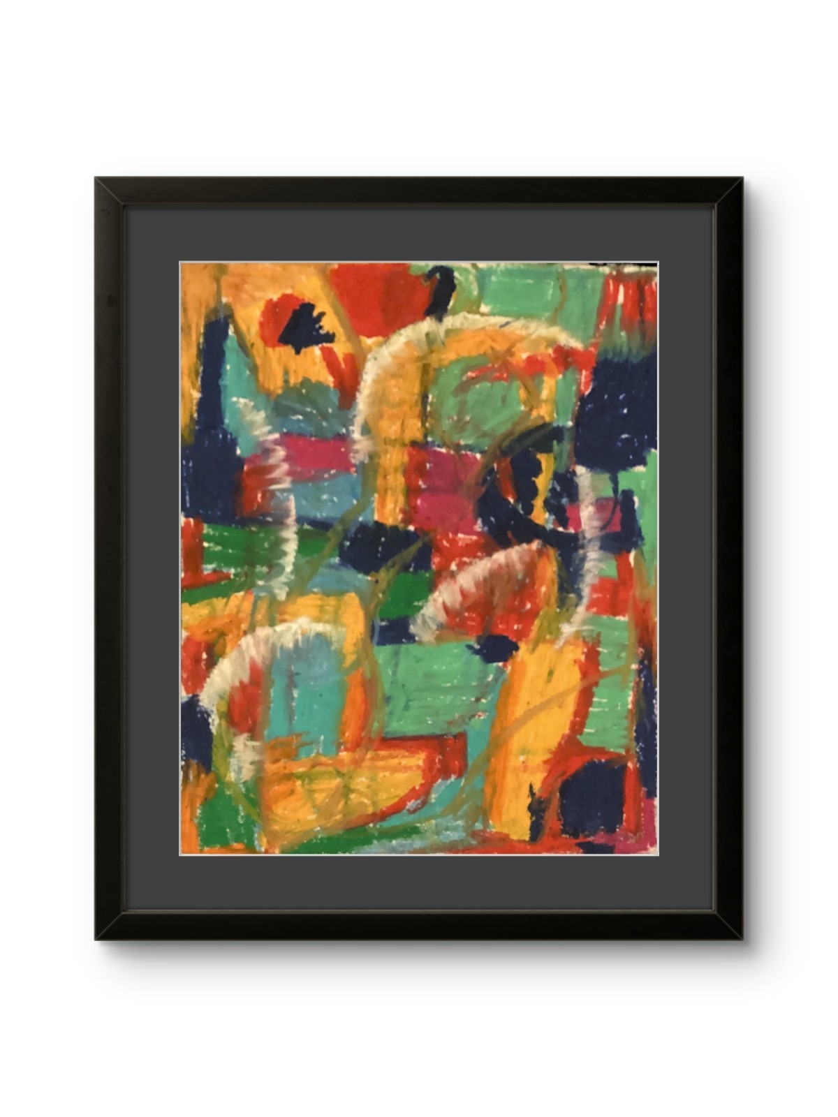 Original Expressionism Abstract Bright Cute Modern Pop Art 11×14 on Paper