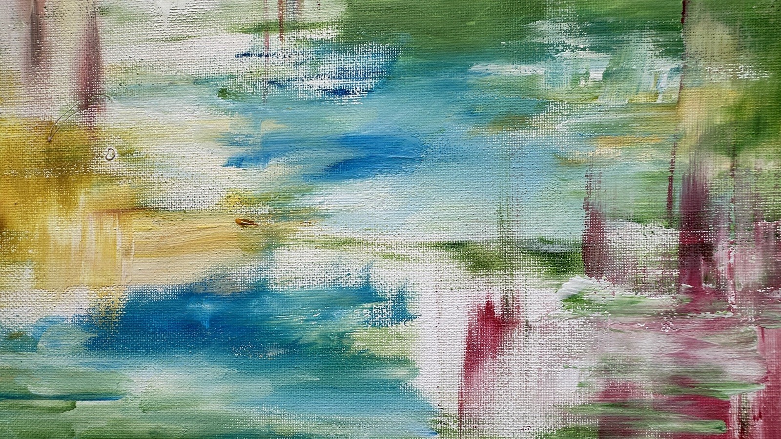 «Lake After Rain» Original Acrylic Painting on Canvas 11″ x 14″ Modern Art