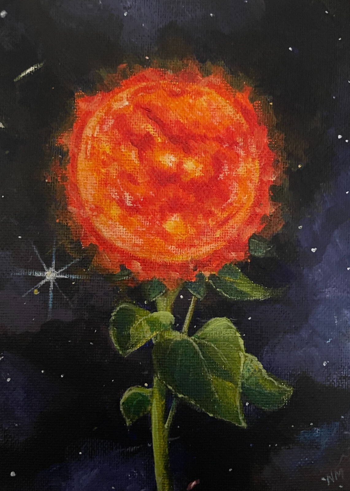 Sunflower- 5×7 inch painting- artist Nick Mears