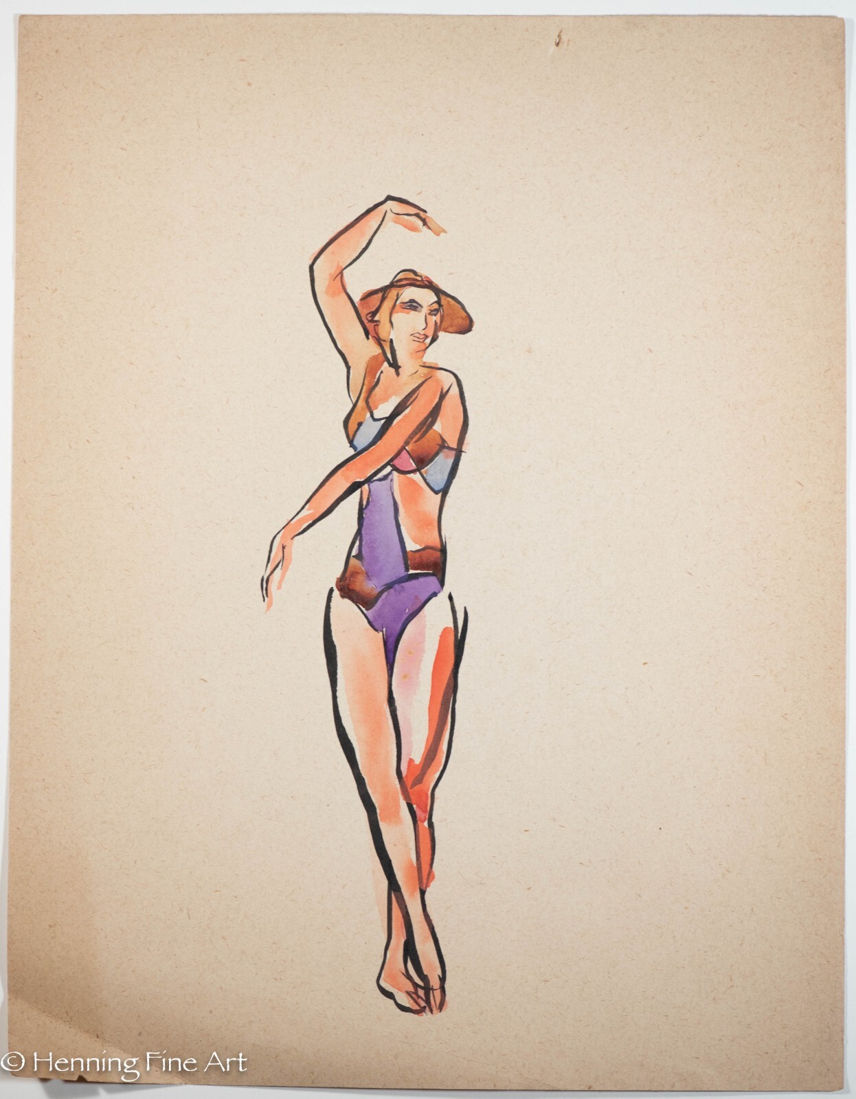 Beautiful Vintage Carl Shaffer Impressionist Painting Dancing Female WPA 14