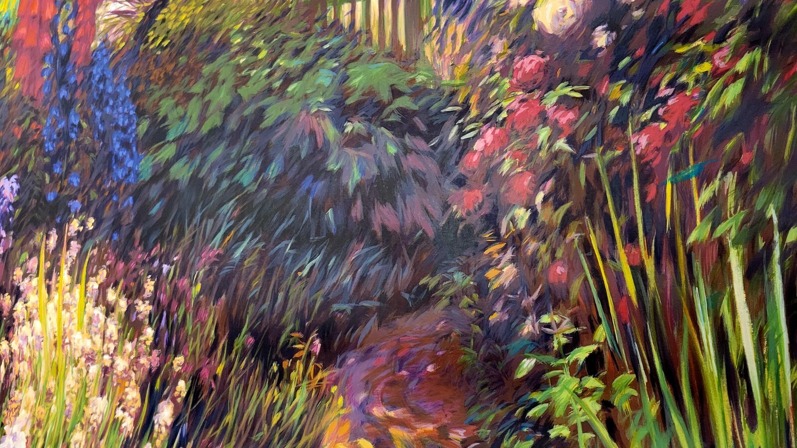 Large Unframed Garden Lithograph Print on Paper Signed By The Artist 349/350