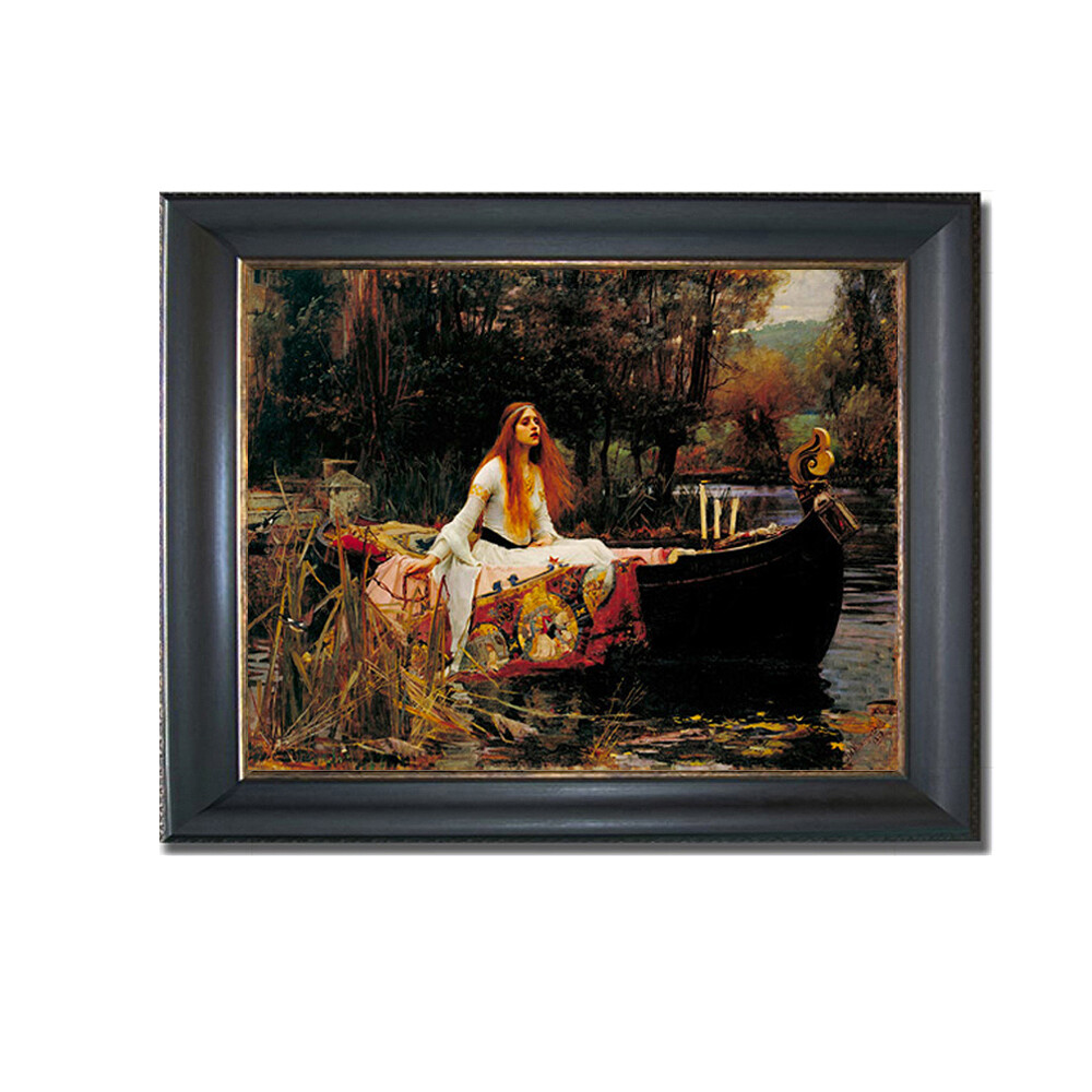 Black Framed Lady of Shalott by Waterhouse Canvas Art (22 in x 28 in Frame Size)