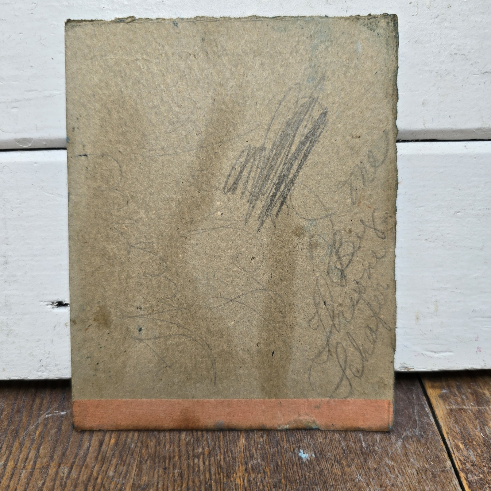 Vintage Mountain Lake Landscape Original Painting Art Deco Wood Frame 5″ x 4″