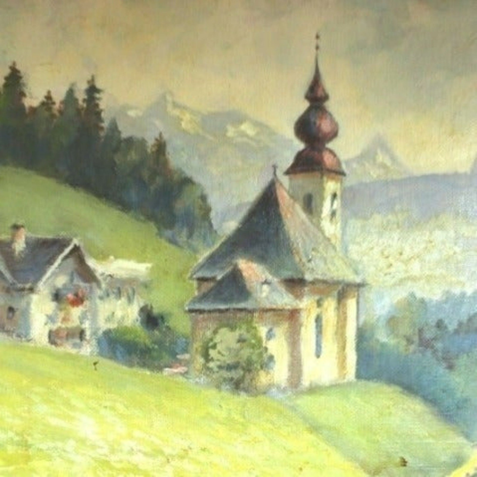 Original Landscape Painting Hermann Ruf. Oil on Canvas Art