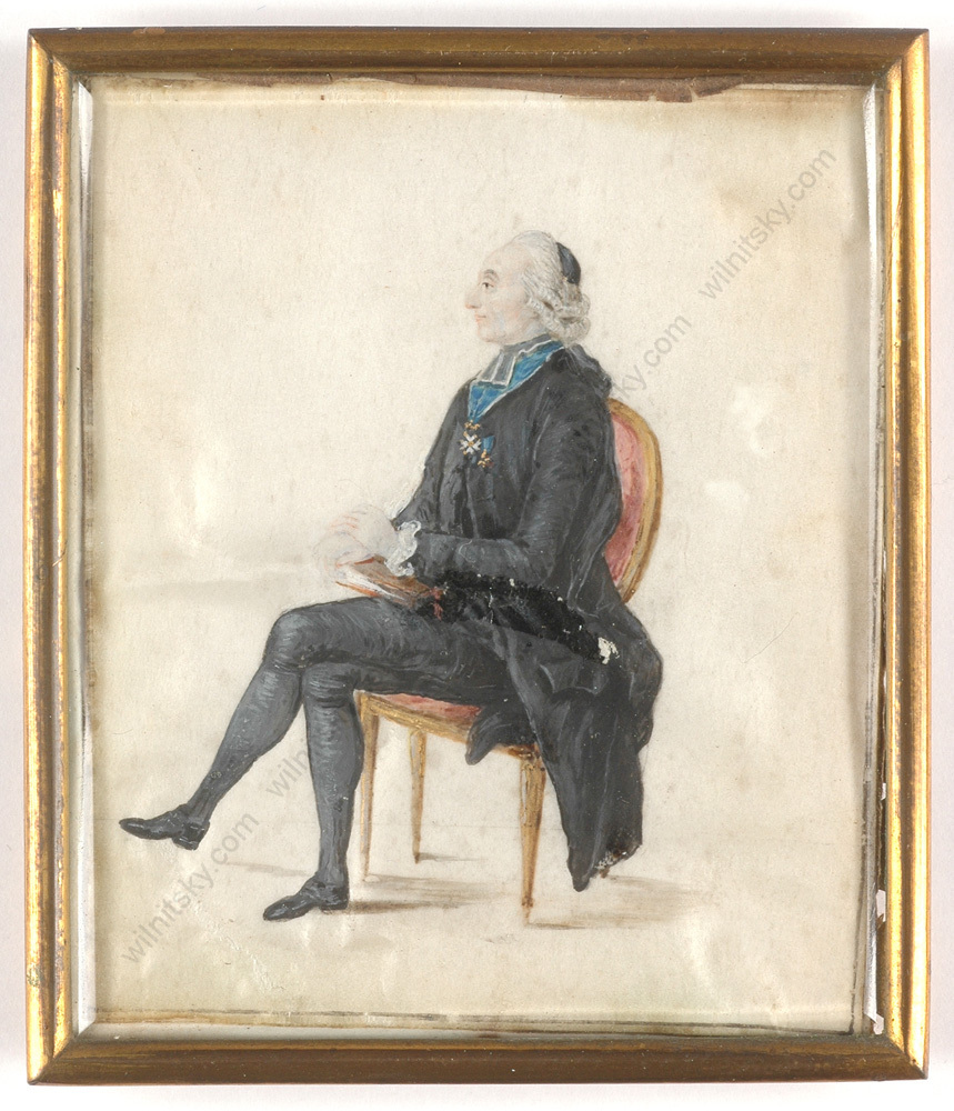 Louis de Carmontelle (1717-1806)-Attrib. «Portrait of a cleric», miniature
