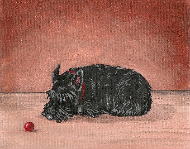 11X14 PRINT OF PAINTING RYTA SCOTTISH TERRIER SCOTTIE PORTRAIT FINE WALL ART DOG