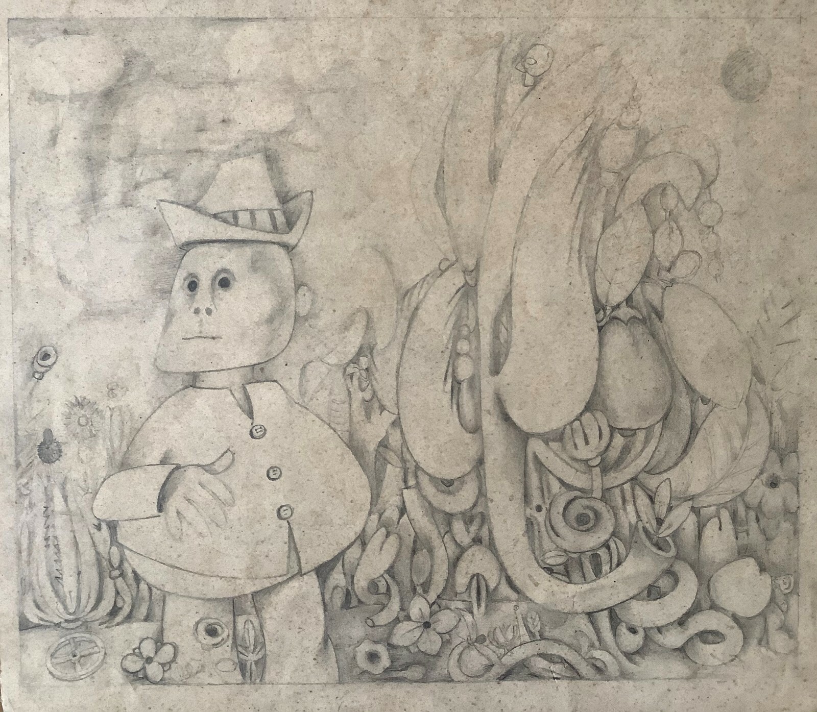 Juan David. Painting. Untitled, ca 1977. Graphite on cardboard.