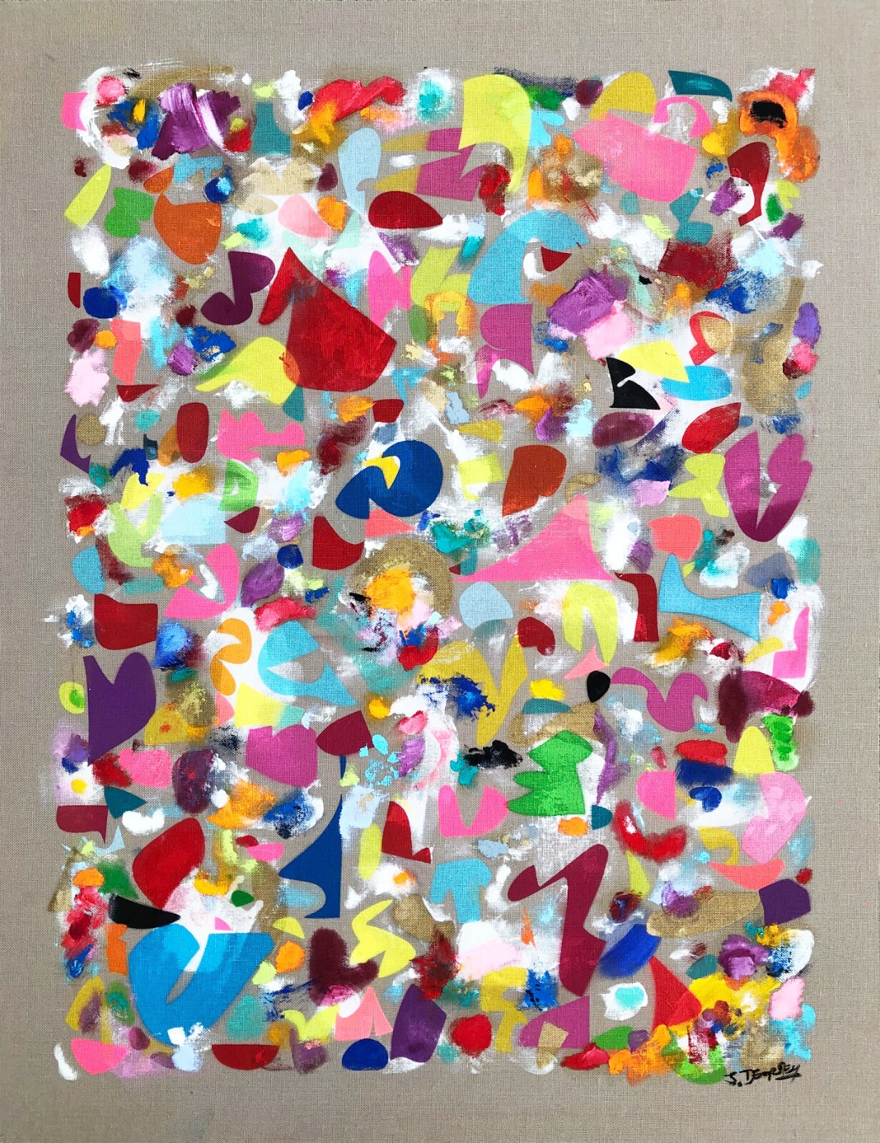 John Dempsey One of a Kind Original Abstract Pop Art Painting «In Sleep»