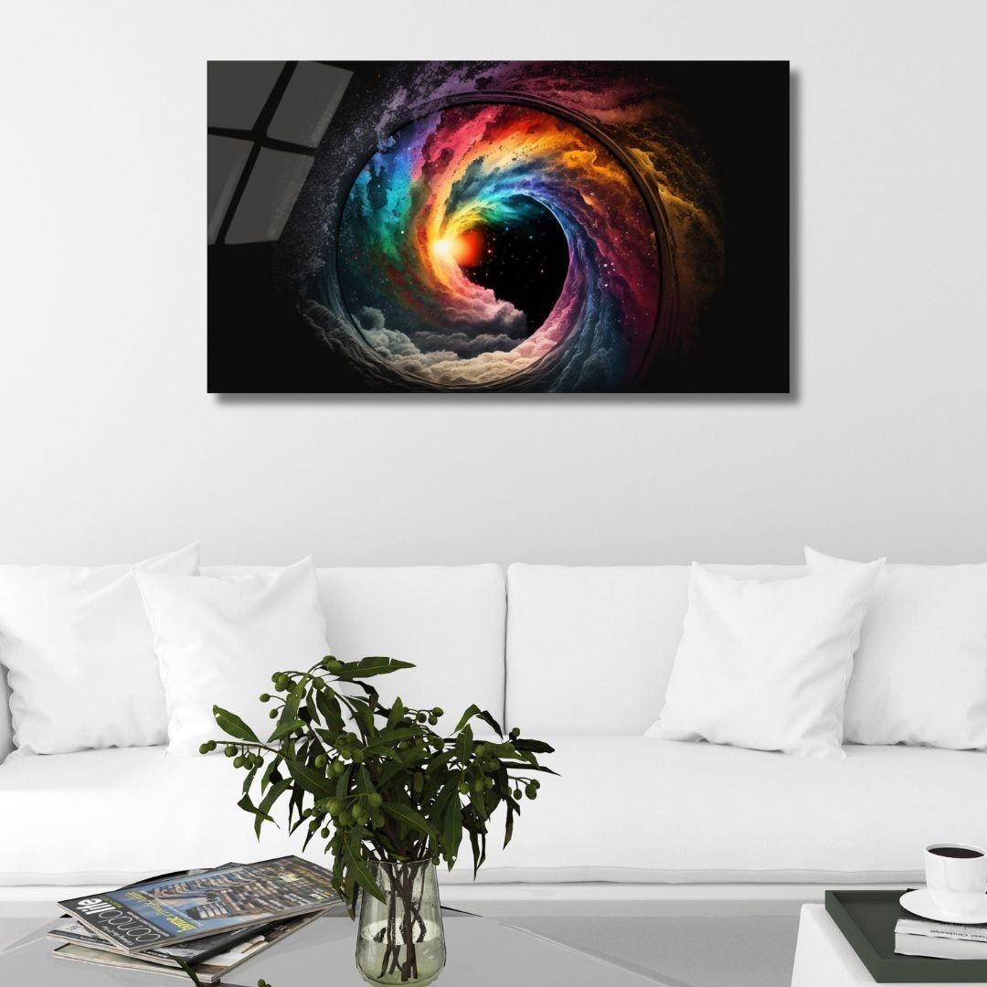 3D Painting Cosmic Vortex Art UV Printed Acrylic Glass Galaxy Wall Art