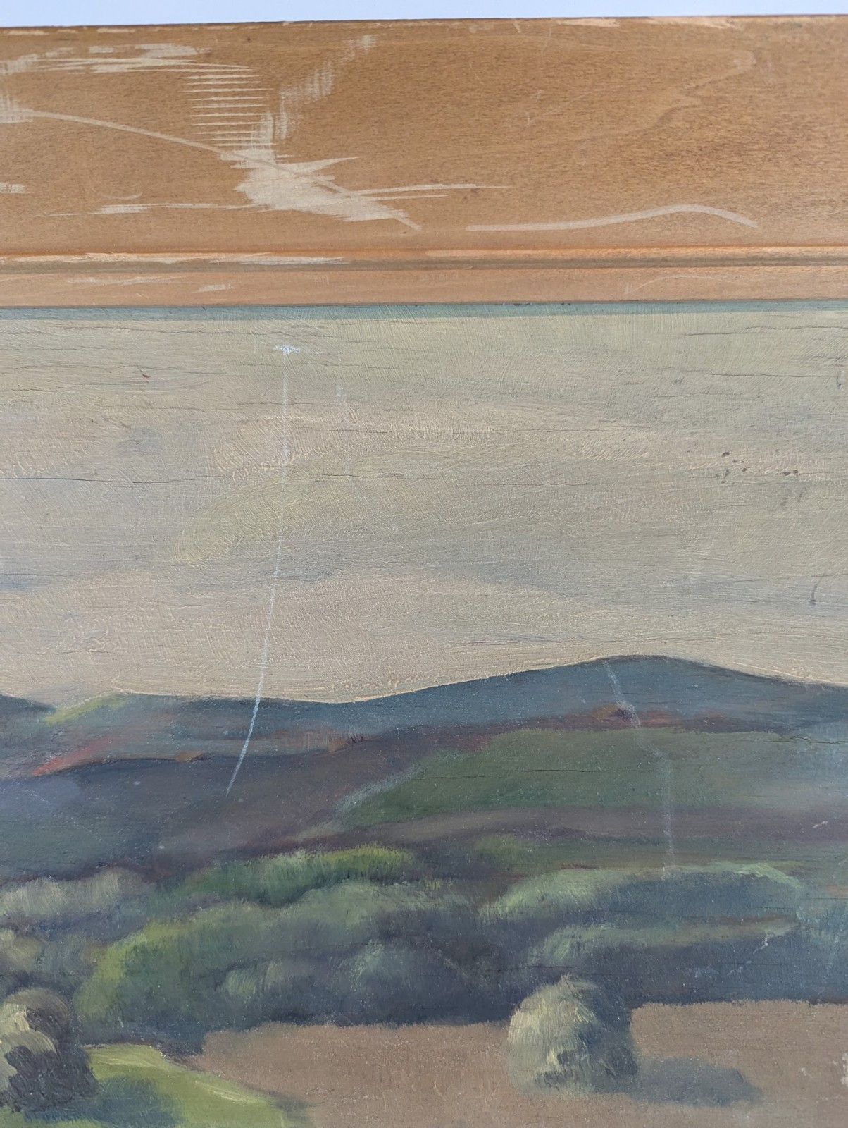Untitled View From A Hillside, Oil(?) on wood, Alianello (1945)