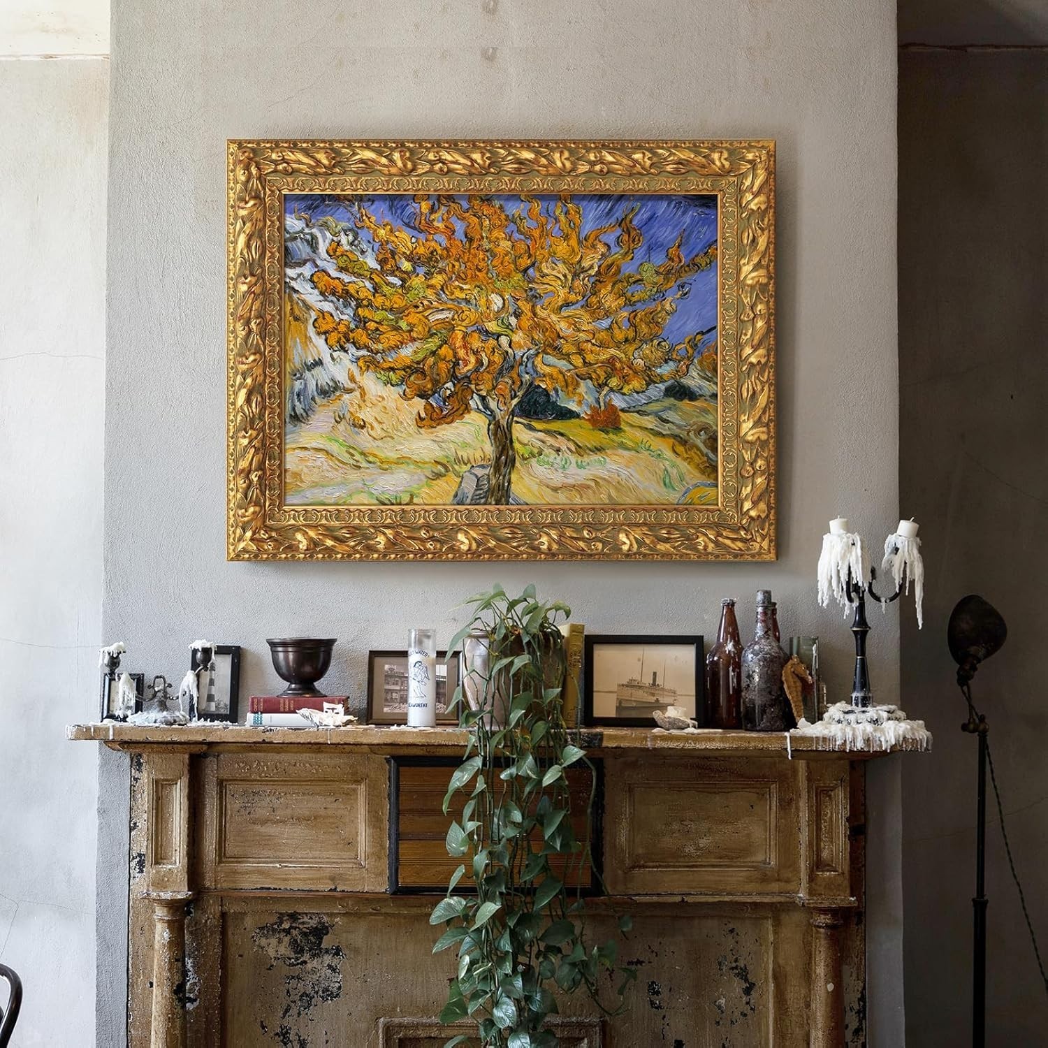 Solid Wood Ornate Canvas Frame for 12×16 Oil Painting Art Prints, Golden Fram…