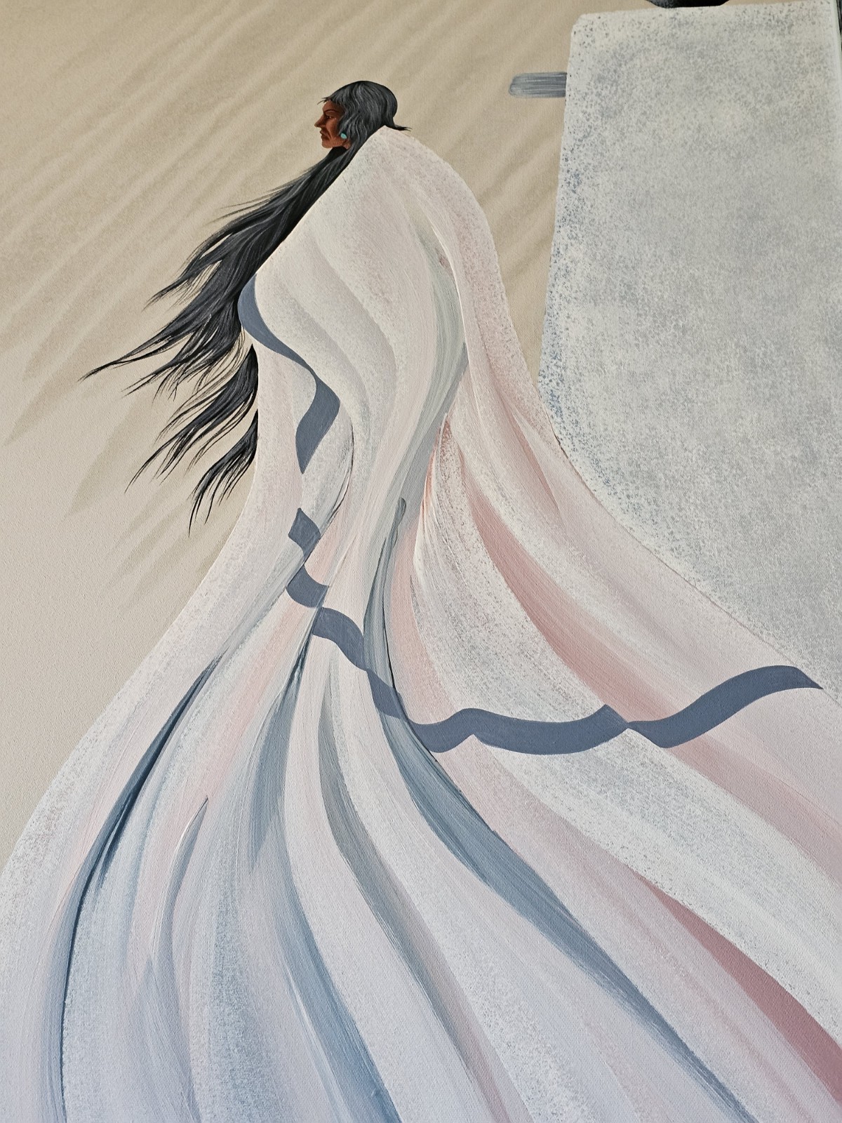 Songs In The Wind Theme William Bill Rabbit Acrylic Painting On Canvas 37×25