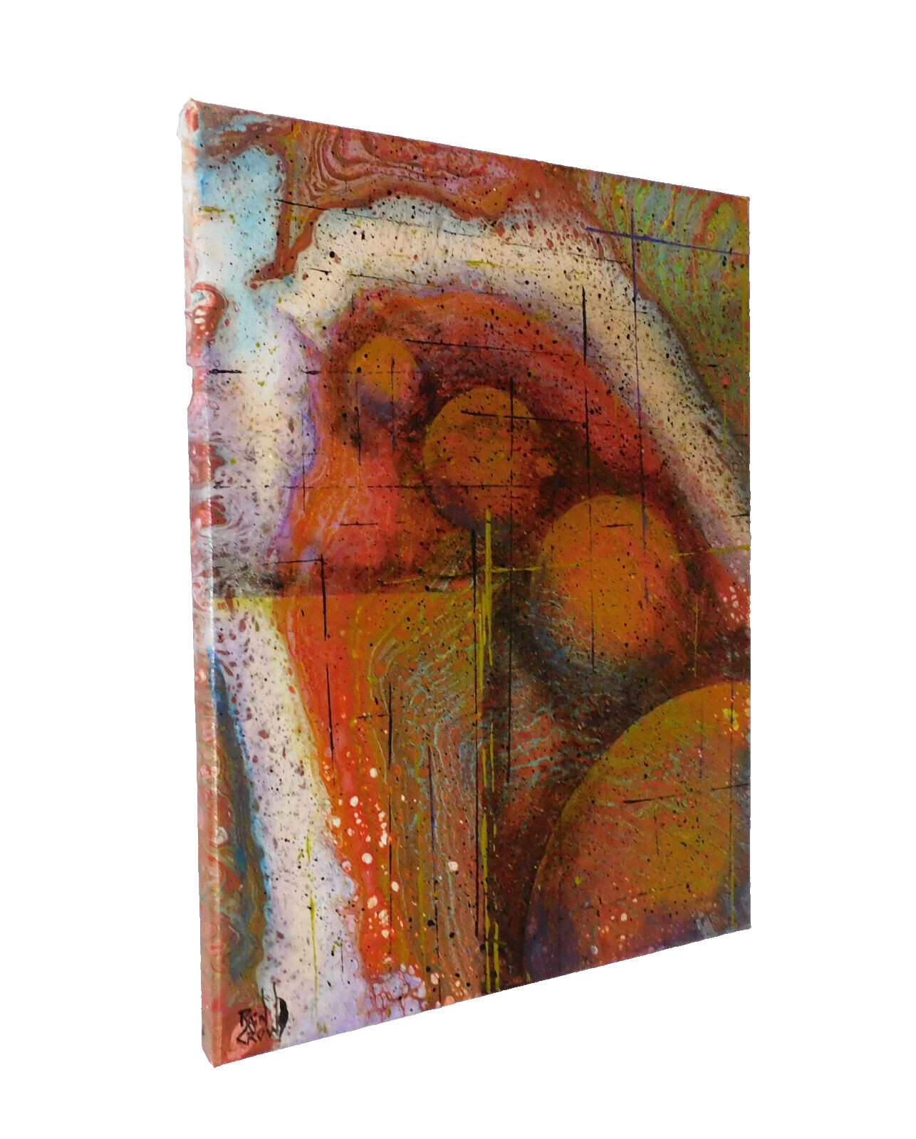 Abstract Painting Planets Outer Space Galaxy Original Art by Rain Crow