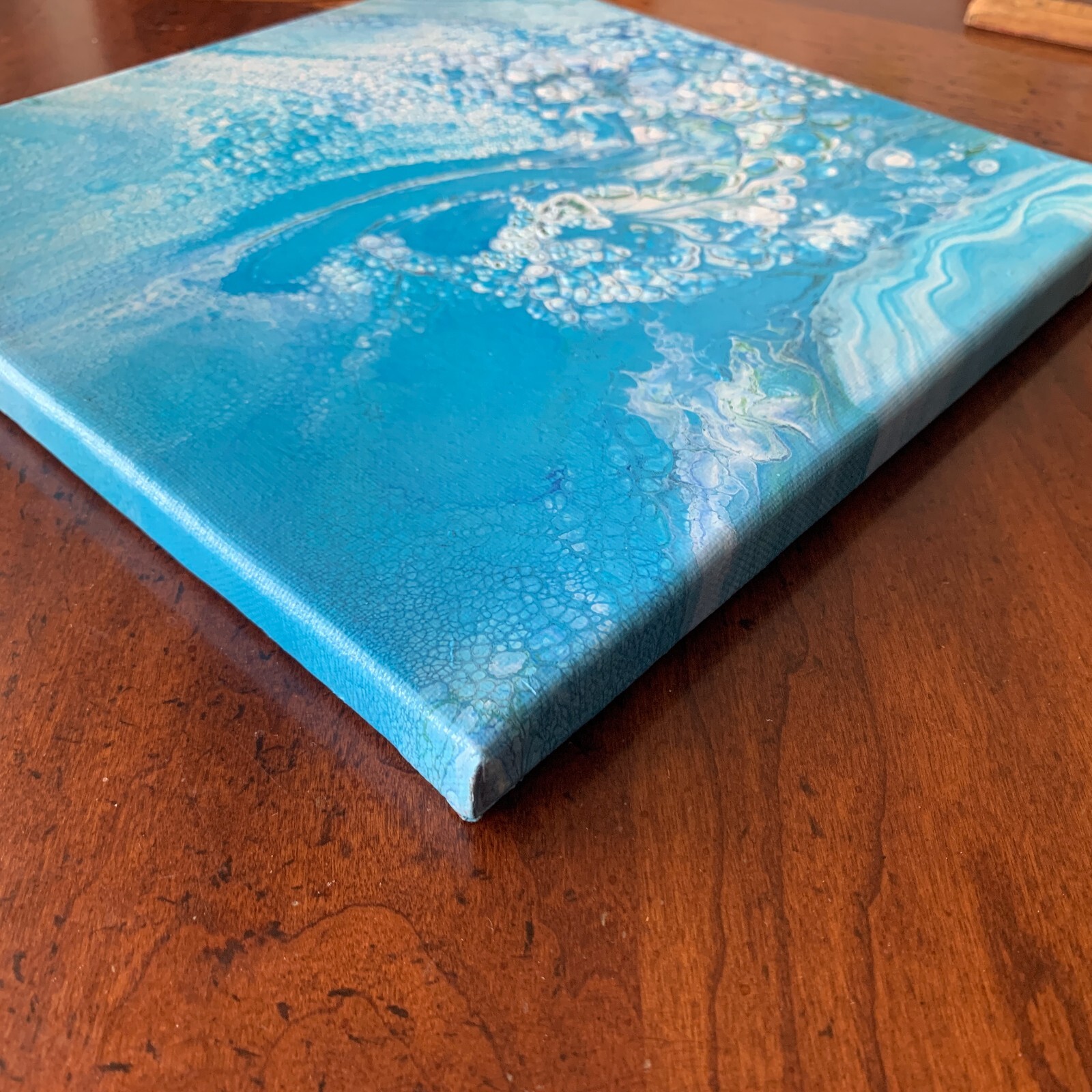 Original Abstract Art on Canvas Calm Peaceful Home Decor Poured Acrylic #41