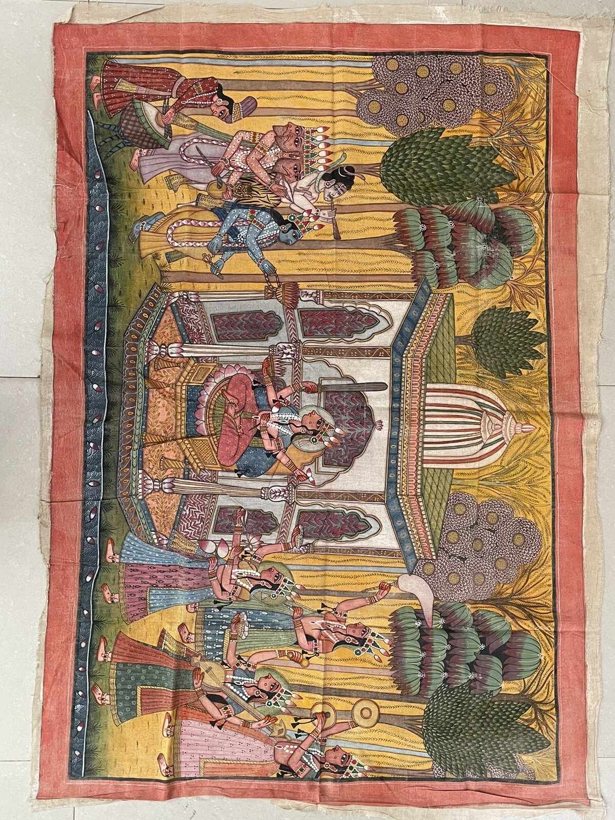 Vintage Painting on Cloth – India 51″x 35″