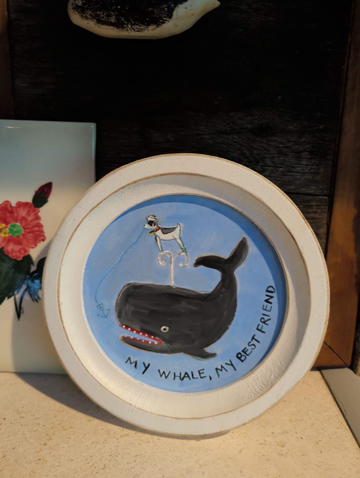 Nautical Melinda Kirkpatrick Folk Art Beach Original Whale Painting