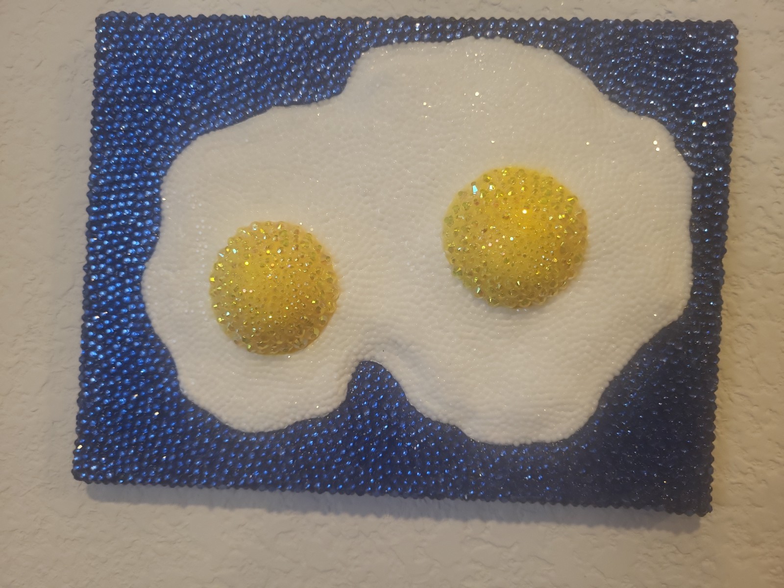 «Sunny Side Up» Original Art Mixed Media Rhinestone Mosaic Acrylic Paint