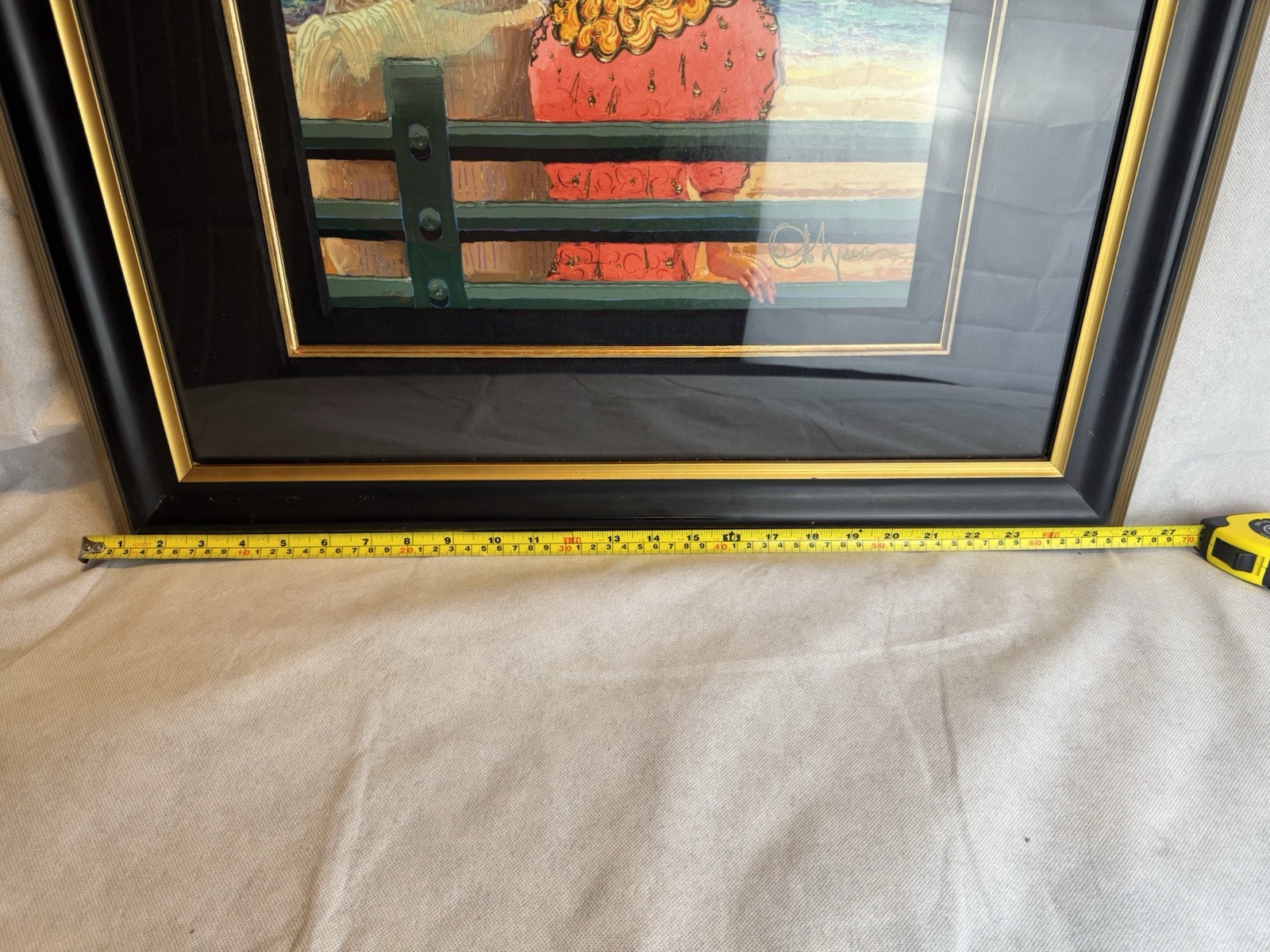 Otto Aguiar Giclee “The Newspaper” Painting Art COA Framed 22”x26”