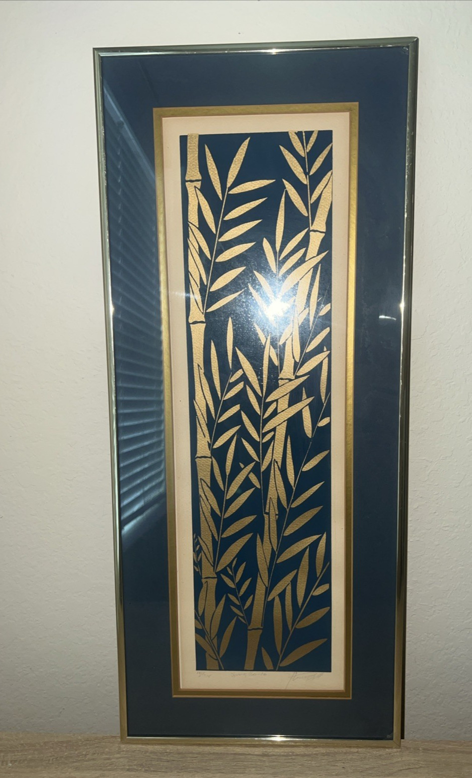 Vintage 70s MCM SPRING BAMBOO signed Art Piece painting 10×24 – 145 of 375 made