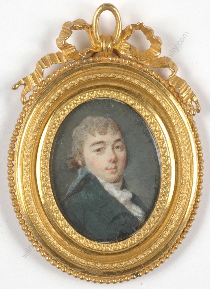 Attributed to Augustin Ritt «Young aristocrat» fine miniature, ca. 1790 (m)