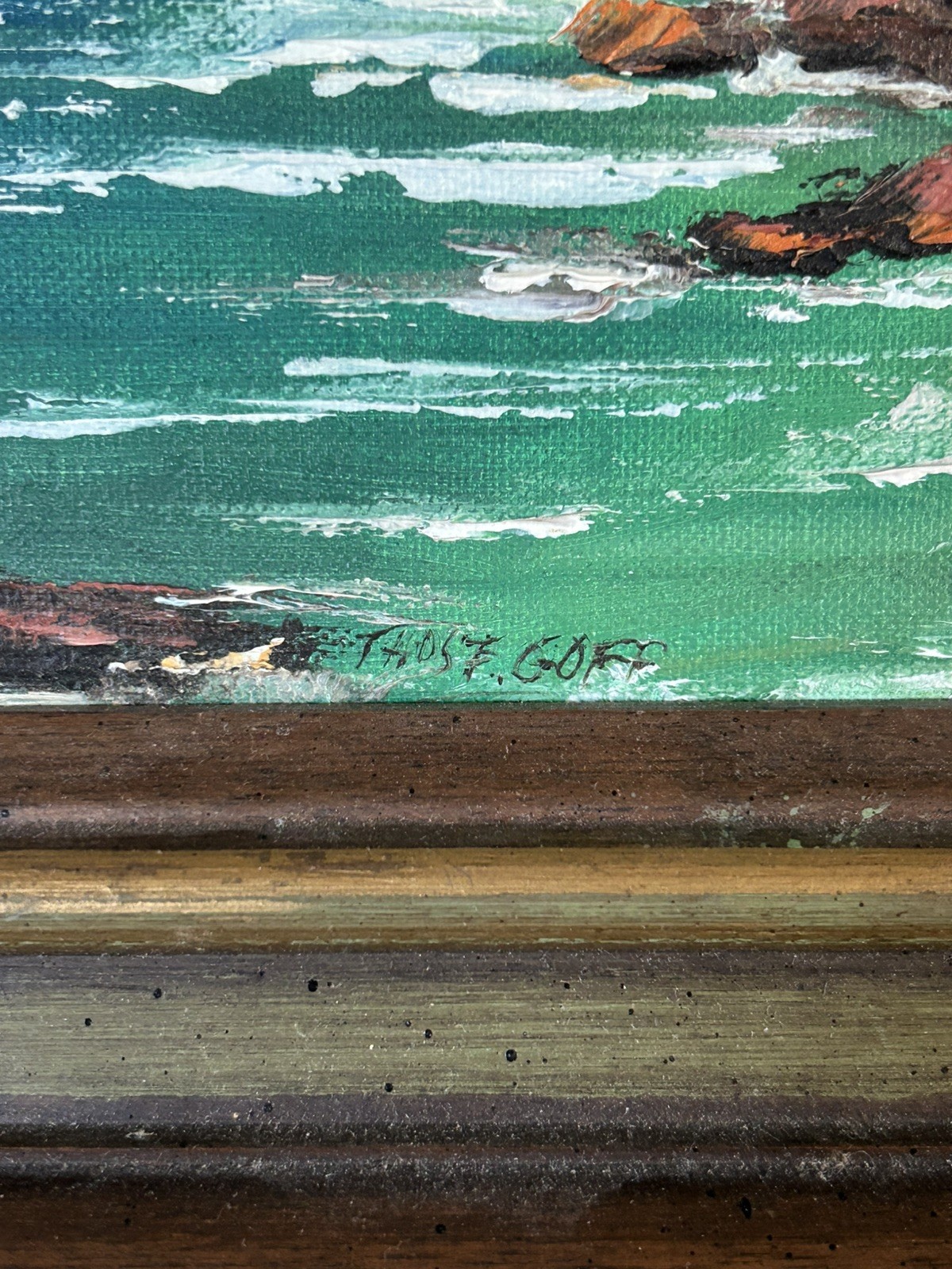 Vintage Thomas F. Goff Oil Painting California Cayucos Coast Landscape