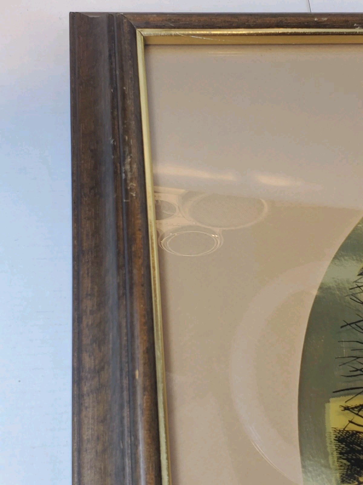 VTG Jim Roslof Framed Reverse Glass Painting Ducks In Flight Wildlife 1970’s