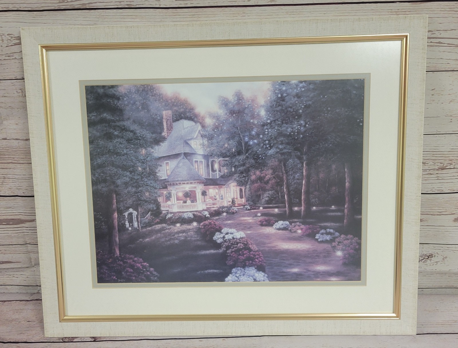 Victorian Home Framed Wall Art Print 16×20 Cream & Gold 18×22 Frame Decororation