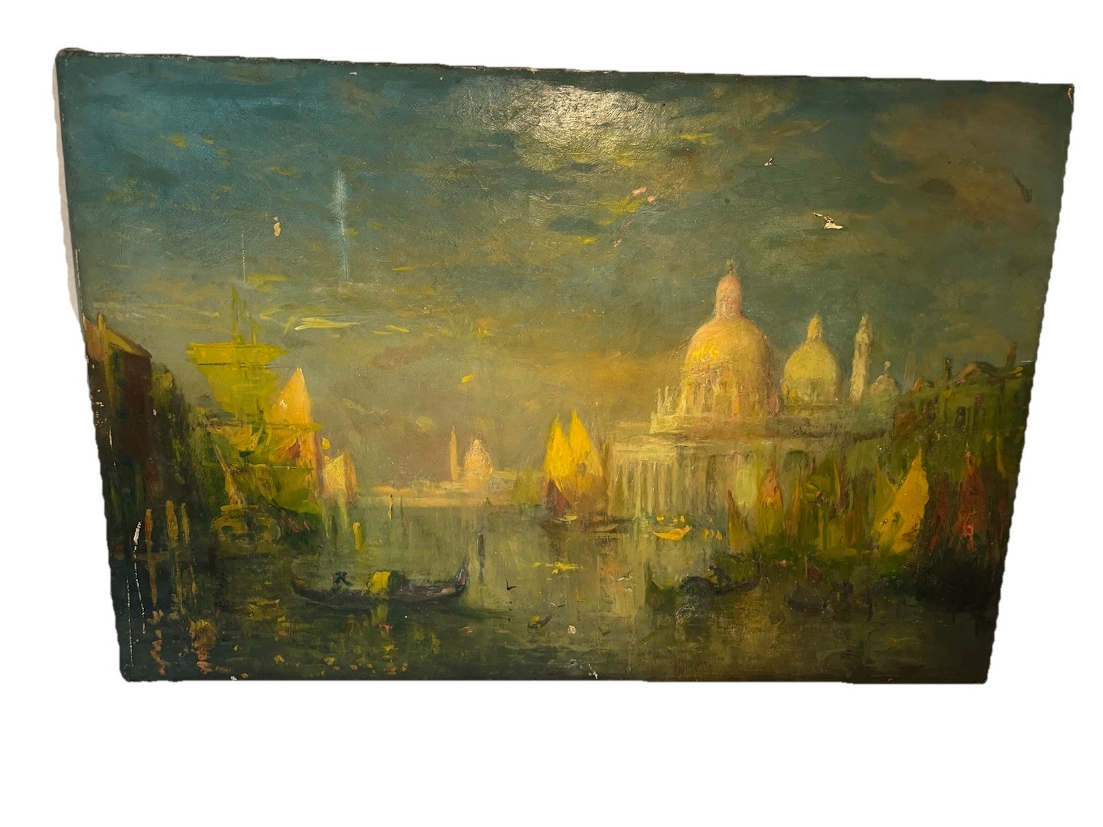 Large Lucien Whiting Powell Oil Painting of Venice 24” by 36” Unframed Signed