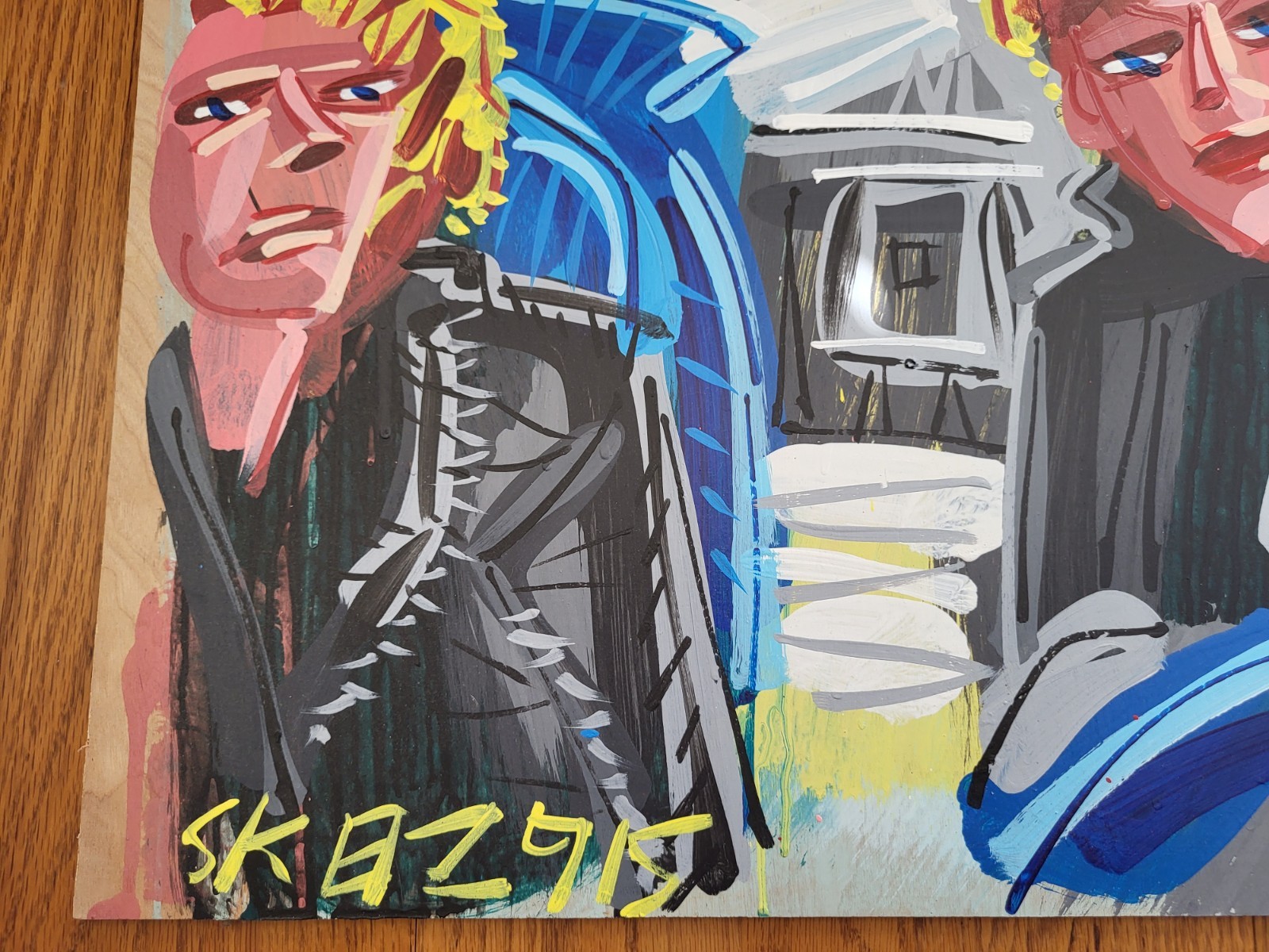 Steve Keene U2 October Original Painting – 24×24 – Folk Art