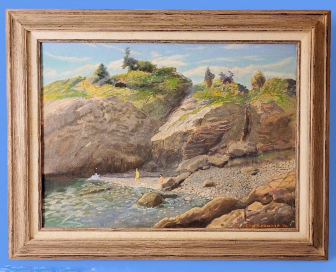 Frank Howard Seascape Original Oil Painting Coastal Beach Scene Signed Framed