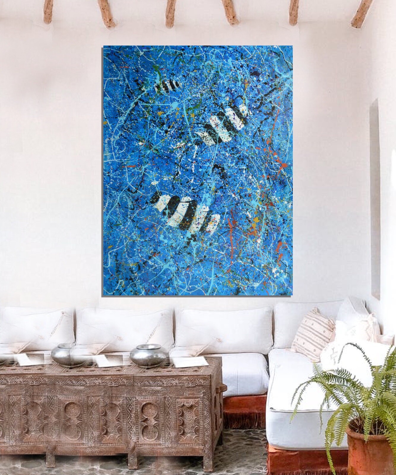 Jackson Pollock ￼style Professional Painting 84”X62” (7 Foot) Abstract Modern XL