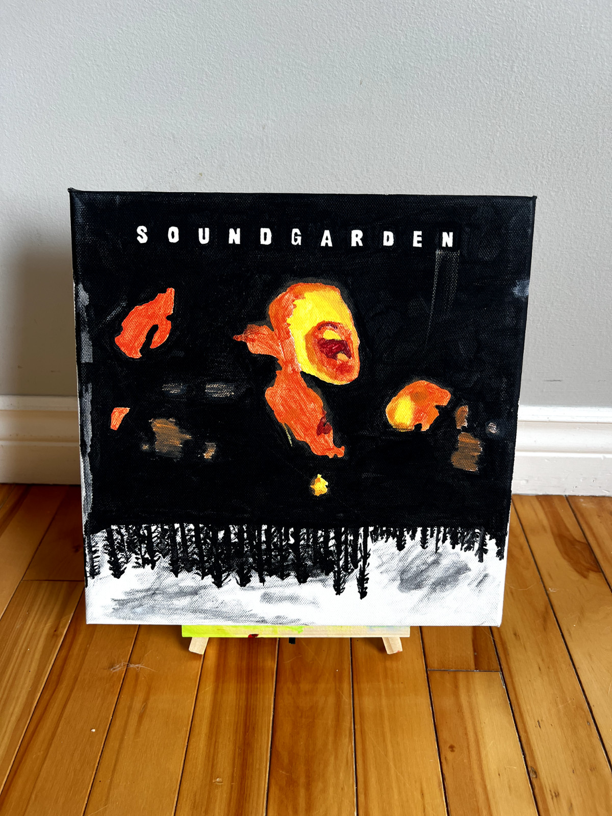 Fan Art – Original hand painted album cover, acrylic on canvas 12″x12″