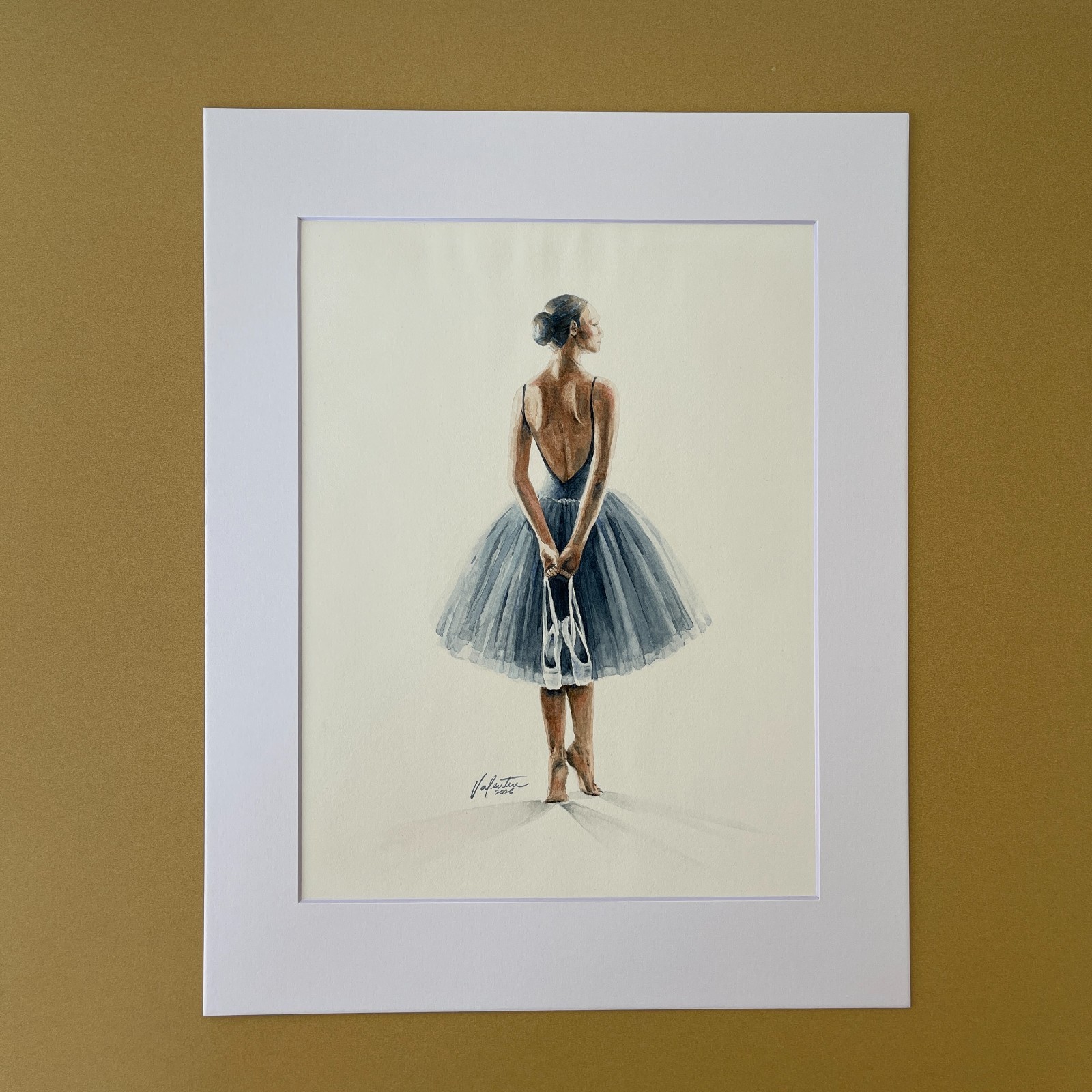 Ballerina Watercolor Painting Ballet Dancer Wall Art Home Decor Gift
