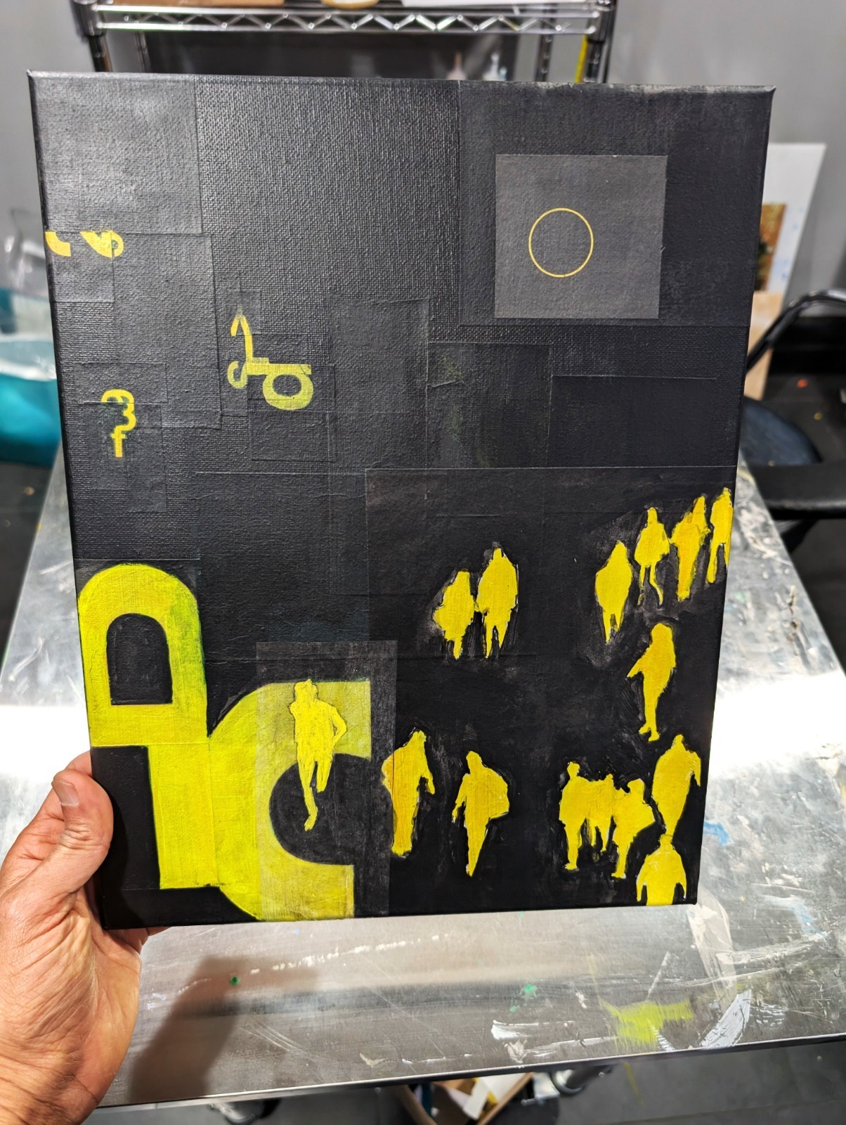 Original Acrylic & Collage on 11×14 Inch Canvas. ‘The Collective Constant’
