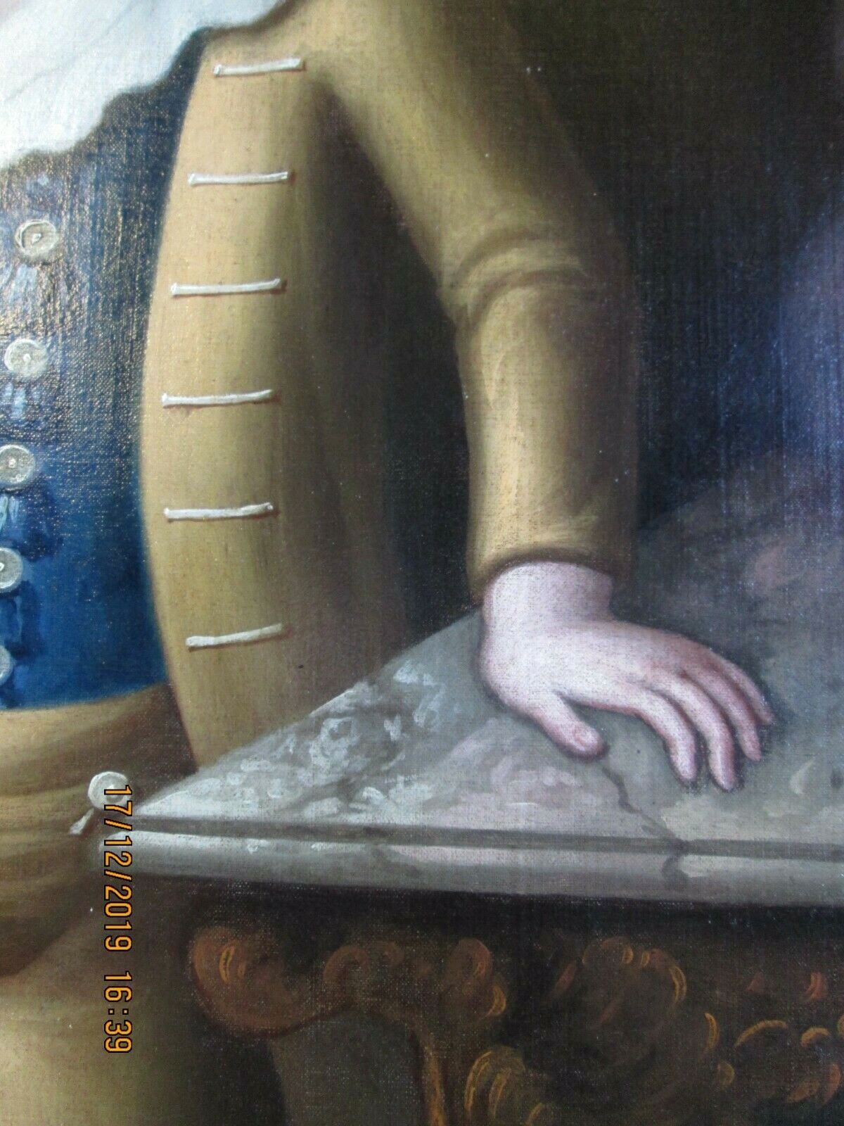 Lt. 1700’s 36″ x 50″ FRAMED 18TH C.AMERICAN PORTRAIT PAINTING O/C BOY W/DOG