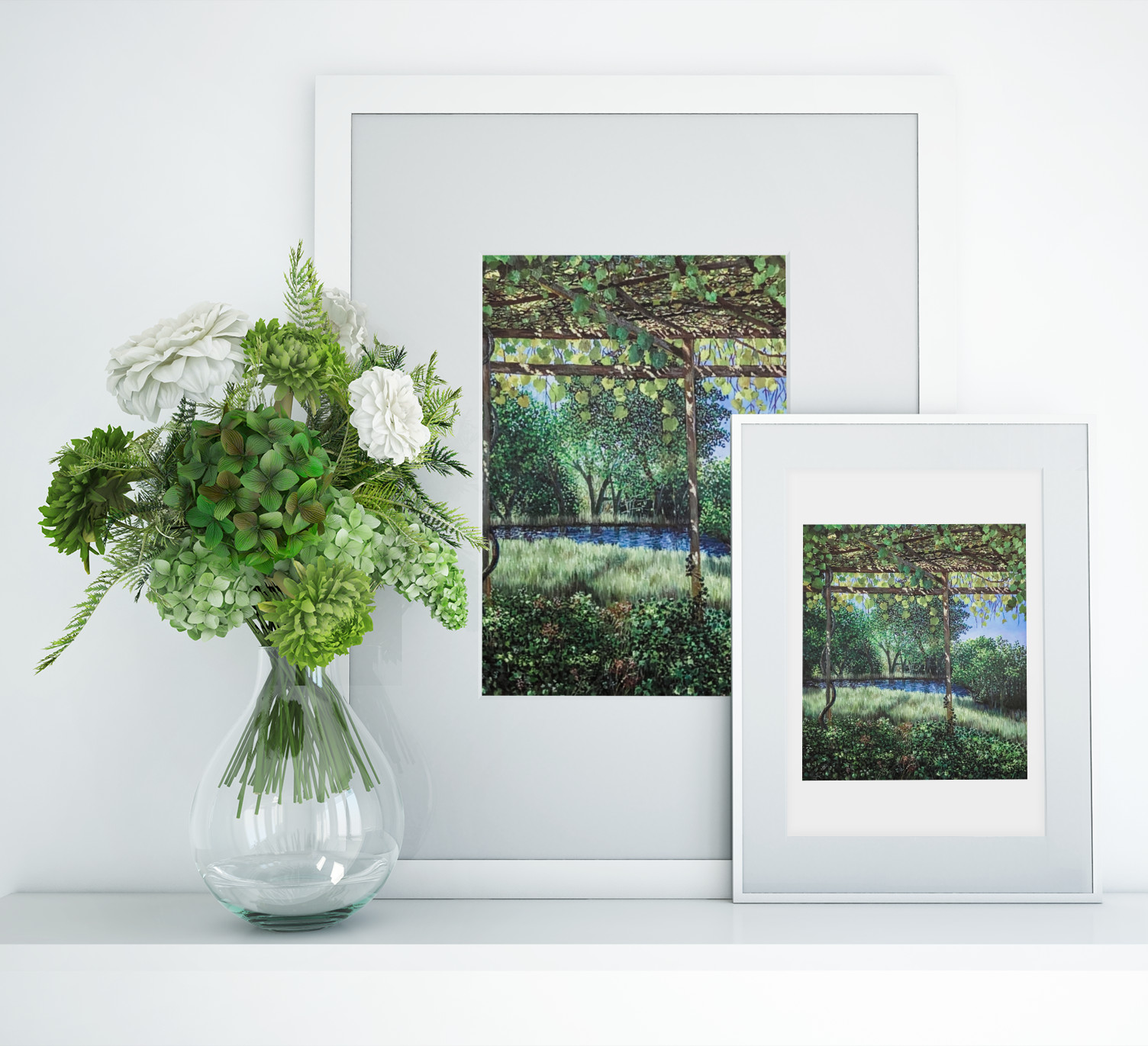 Summer Freshness: Grape Arbor Wall Art–Great Housewarming Gift-Beautify Décor.