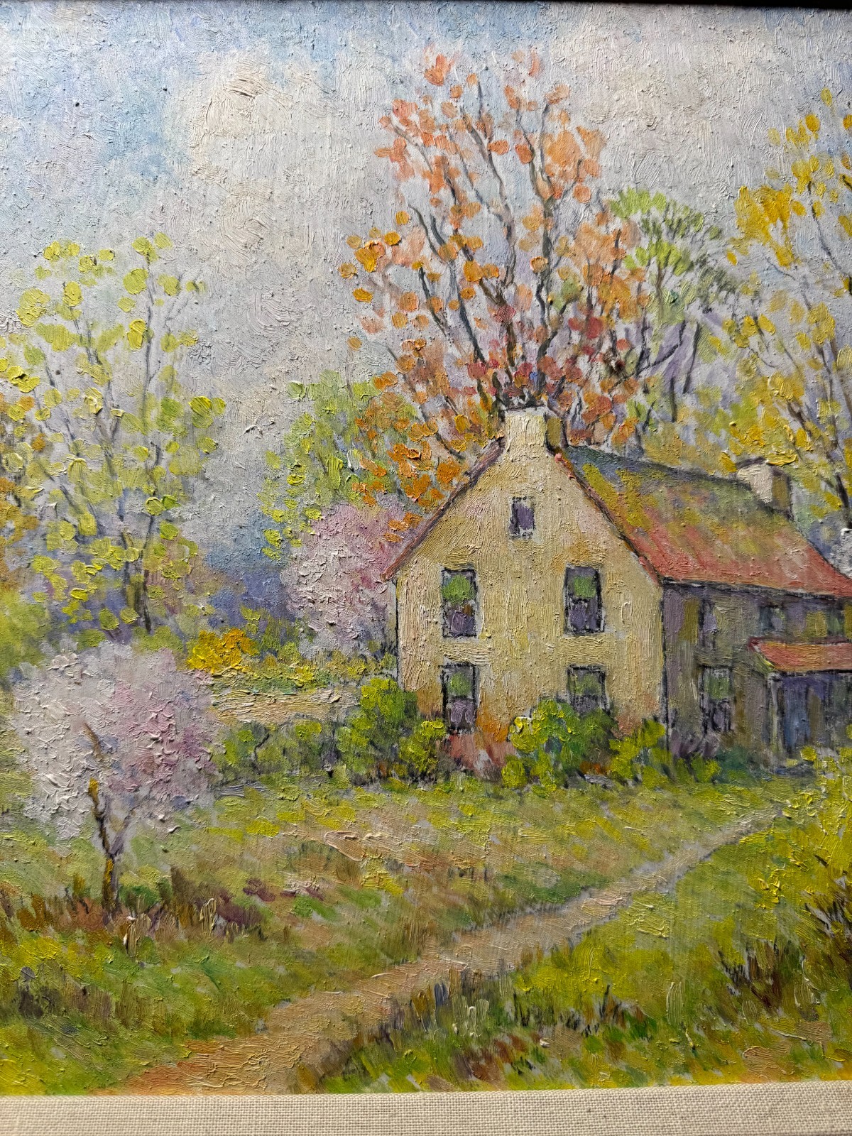 Superb Albert Van Nesse Greene (1887 – 1971) «Country Home Scene» Oil Painting