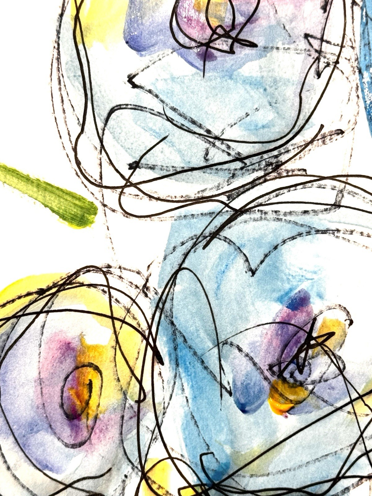 SAMATOWIC Original Abstract 9×12 Flowers Handmade Signed Fine Spring Art 18