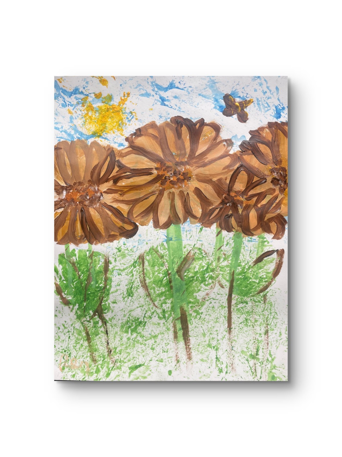 Deep Sunflower Field 11 X 14″ Airy Fresh Acrylic Paint Canvas Impressionism