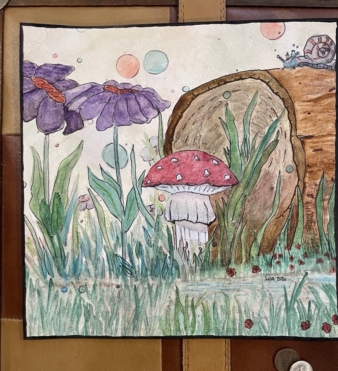 Original Watercolor/Ink Nature Painting, Modern Art: by Lisa Marie McClellan