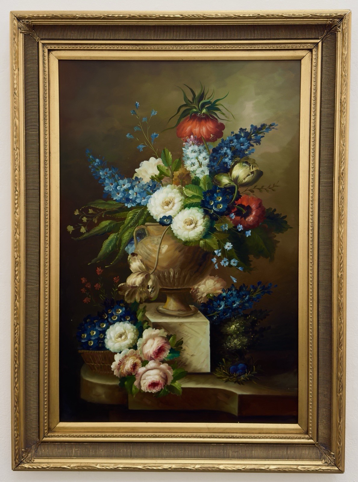 Fabulous Vintage Oil On Canvas Renaissance Still Life Painting Signed & Framed