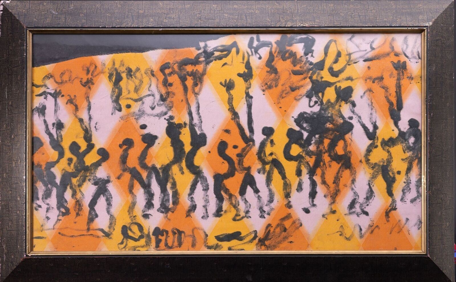 Purvis Young Spirit Dancers Large 46″ Original Painting on Canvas with Fdn COA