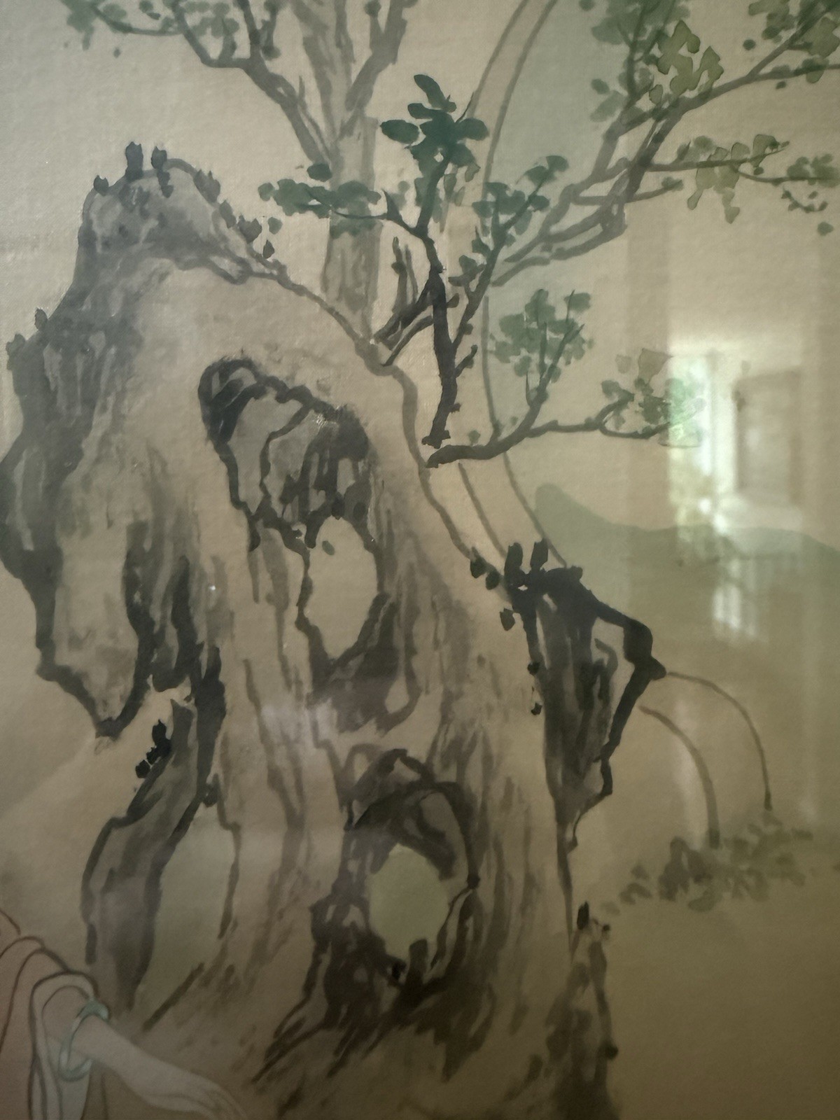 Antique LEE TINGHUA (20th C., China) Signed Ladies In Garden Framed Painting