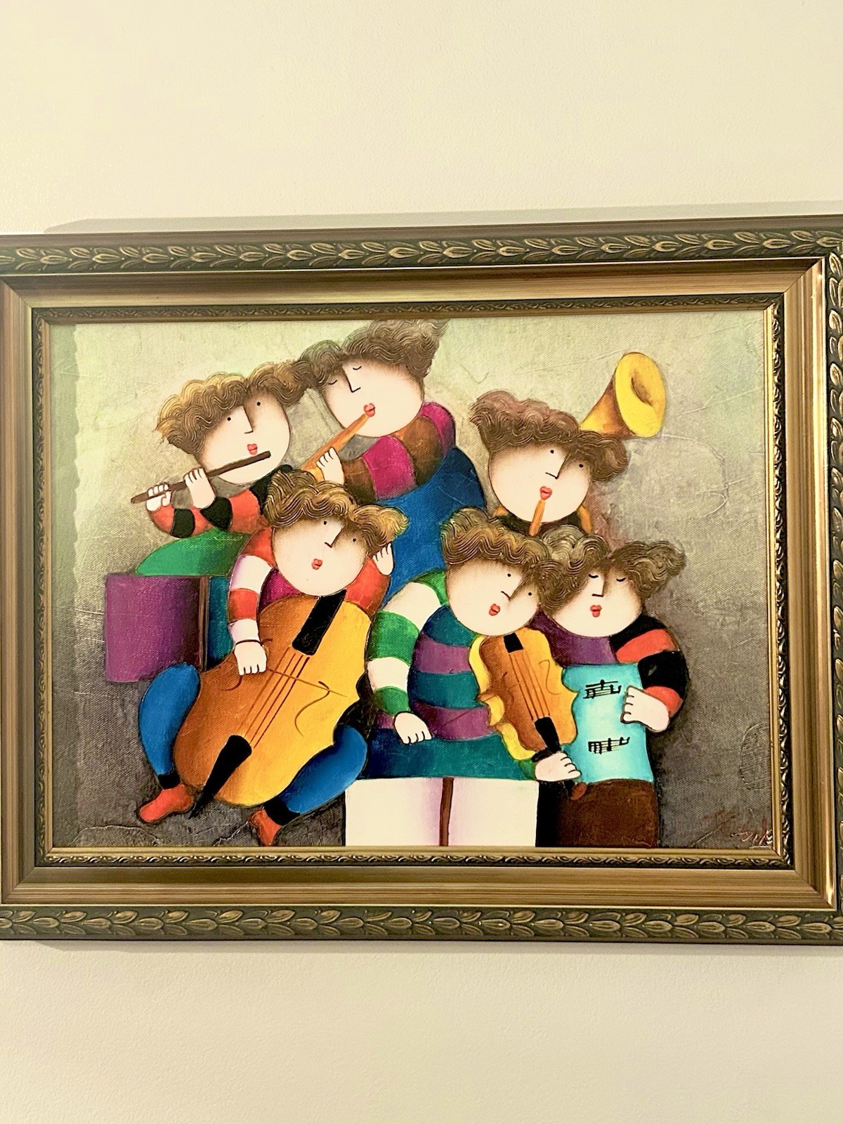J Roybal Oil Painting Framed Children s Orchestra