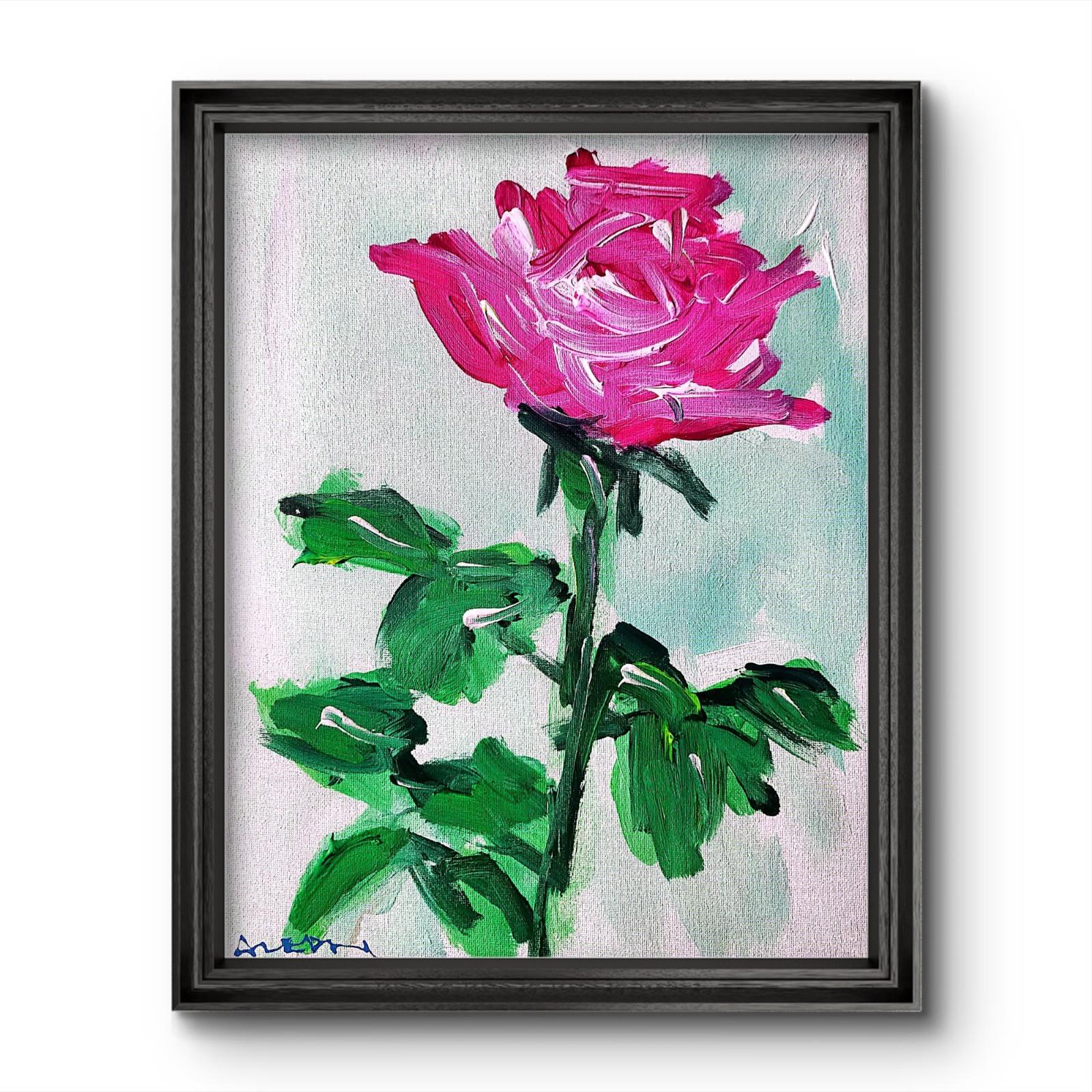 Aleph Hand Painted Botanical 11×14 Canvas Painting Flowers Living Room Decor