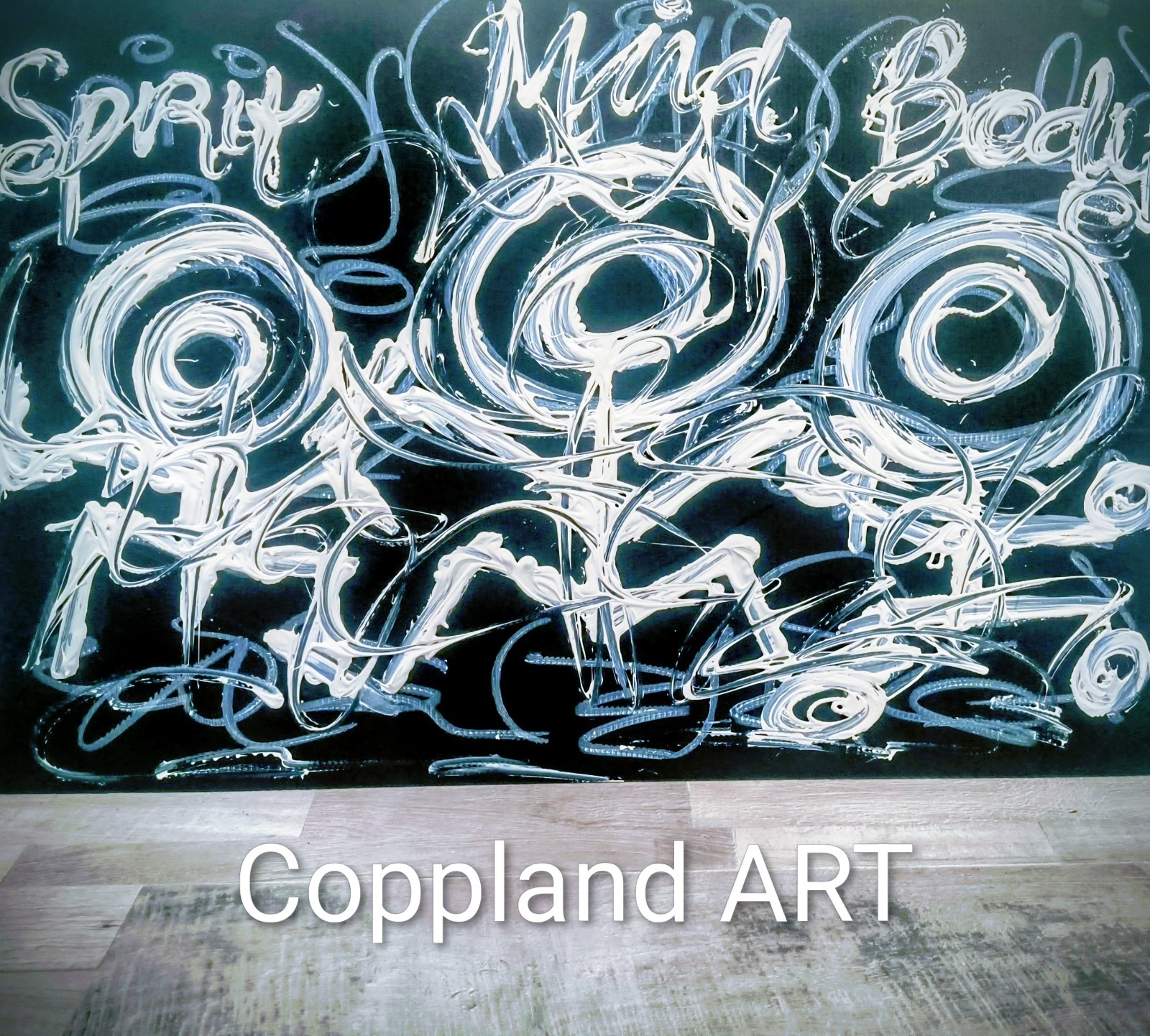 Trey Coppland, Mind Body Spirit Abstract Acrylic, Cardboard, 20×30 in, 2026, Si…