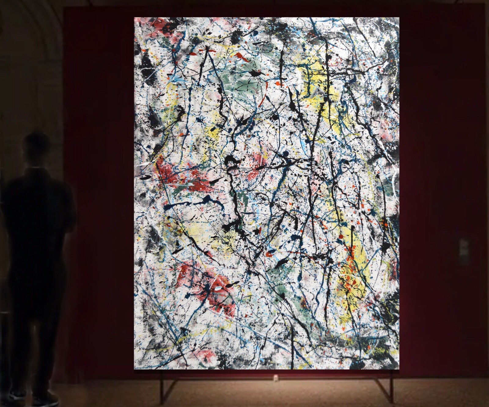 Pollock/Richter style Professional Painting 81” X 62”(6ft 9in)Abstract Modern XL