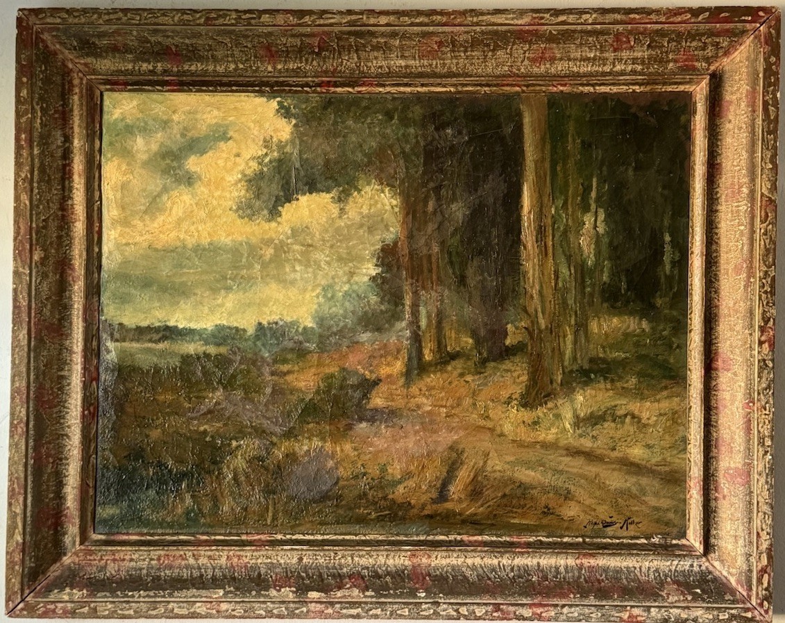 RALPH DAVISON MILLER ANTIQUE 19TH CENTURY CALIFORNIA LANDSCAPE OIL PAINTING OLD